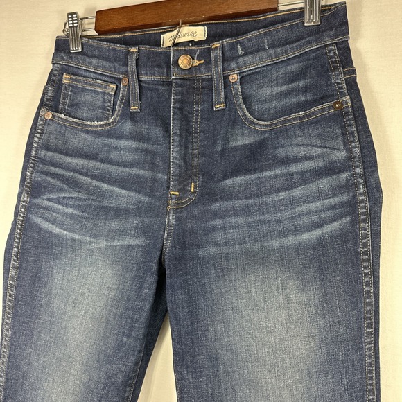 Madewell Jeans Womens 28 Slim Straight High Rise Medium Wash 28x29 Denim Stretch - Picture 10 of 14